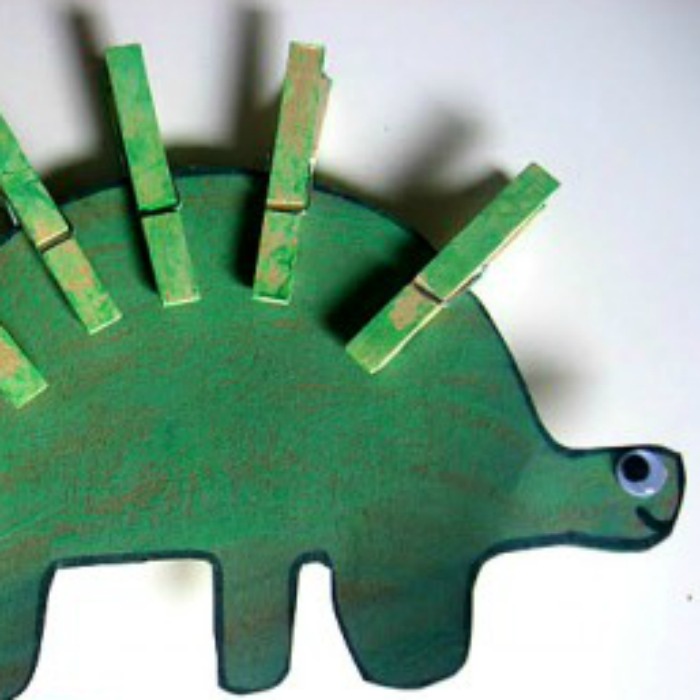 Clothespin Dinosaur Craft. Clothespin Stegosaurus. Craft for Kids
