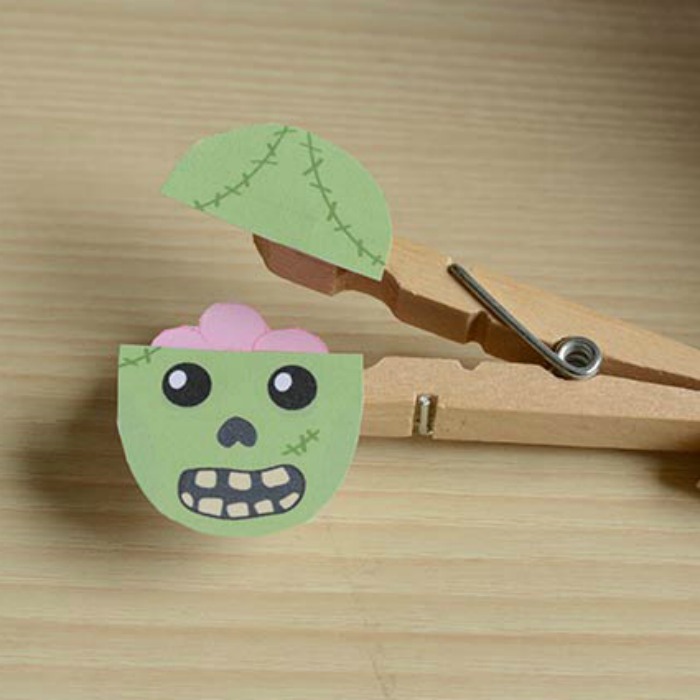 Clothespin Zombie Puppet Craft for Kids