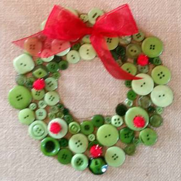 button wreath, Cool Winter Wreath Crafts For Kids