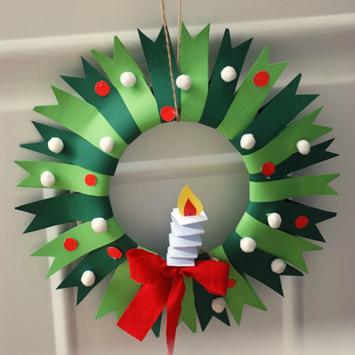 candle wreath, Cool Winter Wreath Crafts For Kids