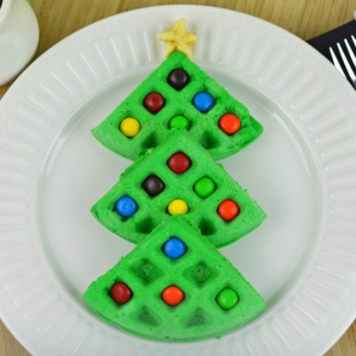Christmas tree waffles, Whimsical Winter Snacks For Kids