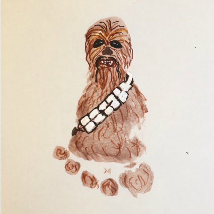 Chewbacca foot print art
