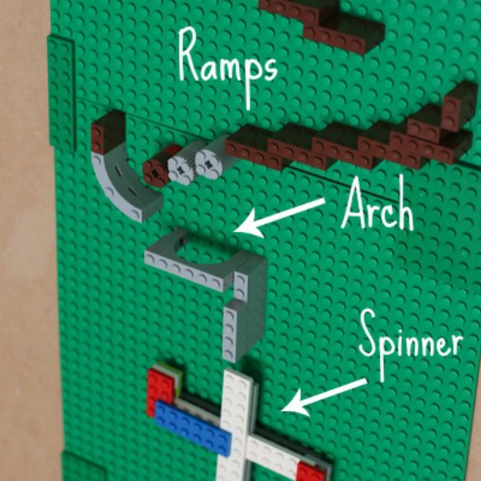 Lego Marble Run Activity for Kids with Green Lego as base