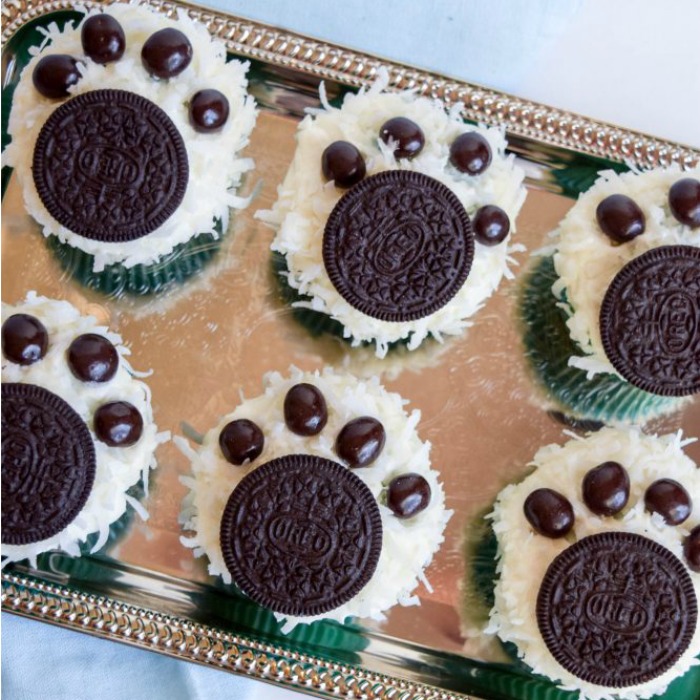 Pawprints cupcakes, Whimsical Winter Snacks For Kids