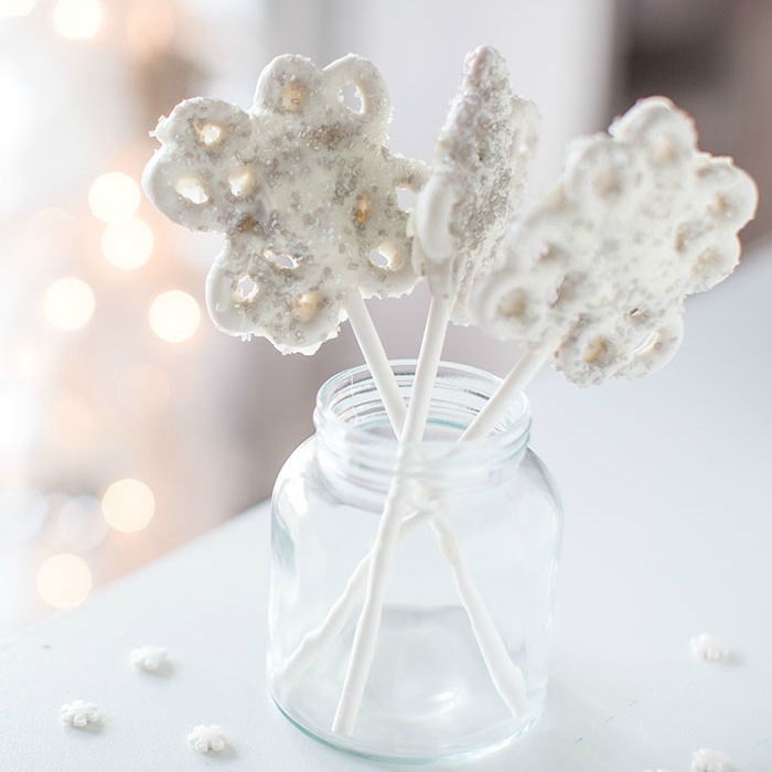 white pretzels, Whimsical Winter Snacks For Kids
