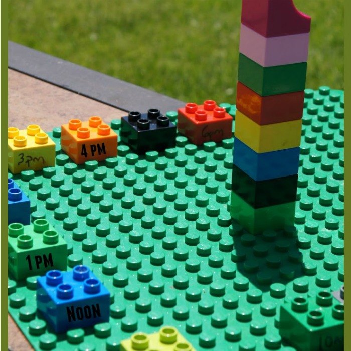 Multicolored Lego Sundial Activities for Kids