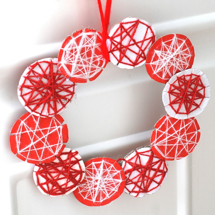 string wreath, Cool Winter Wreath Crafts For Kids