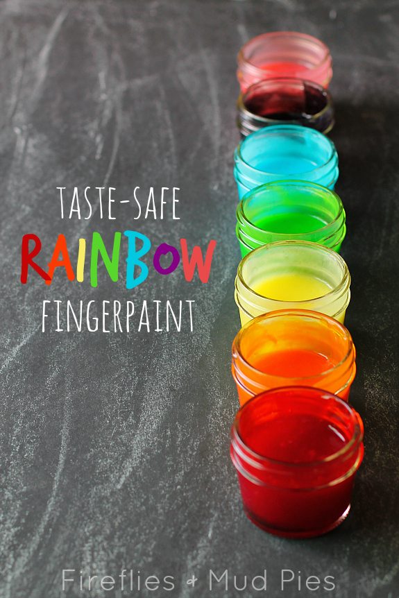 colorful Kool-Aid Rainbow Fingerpaint