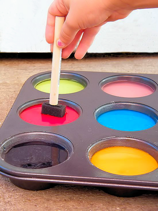 colorful DIY Kool-Aid chalk paint