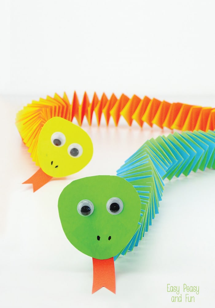 folded accordion paper snakes