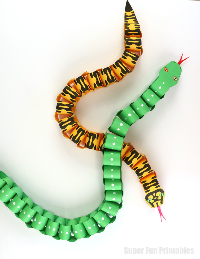 paper chain snake crafts for kids