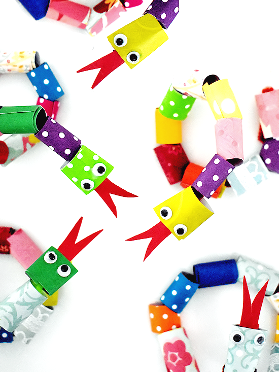 colorful paper strip snakes