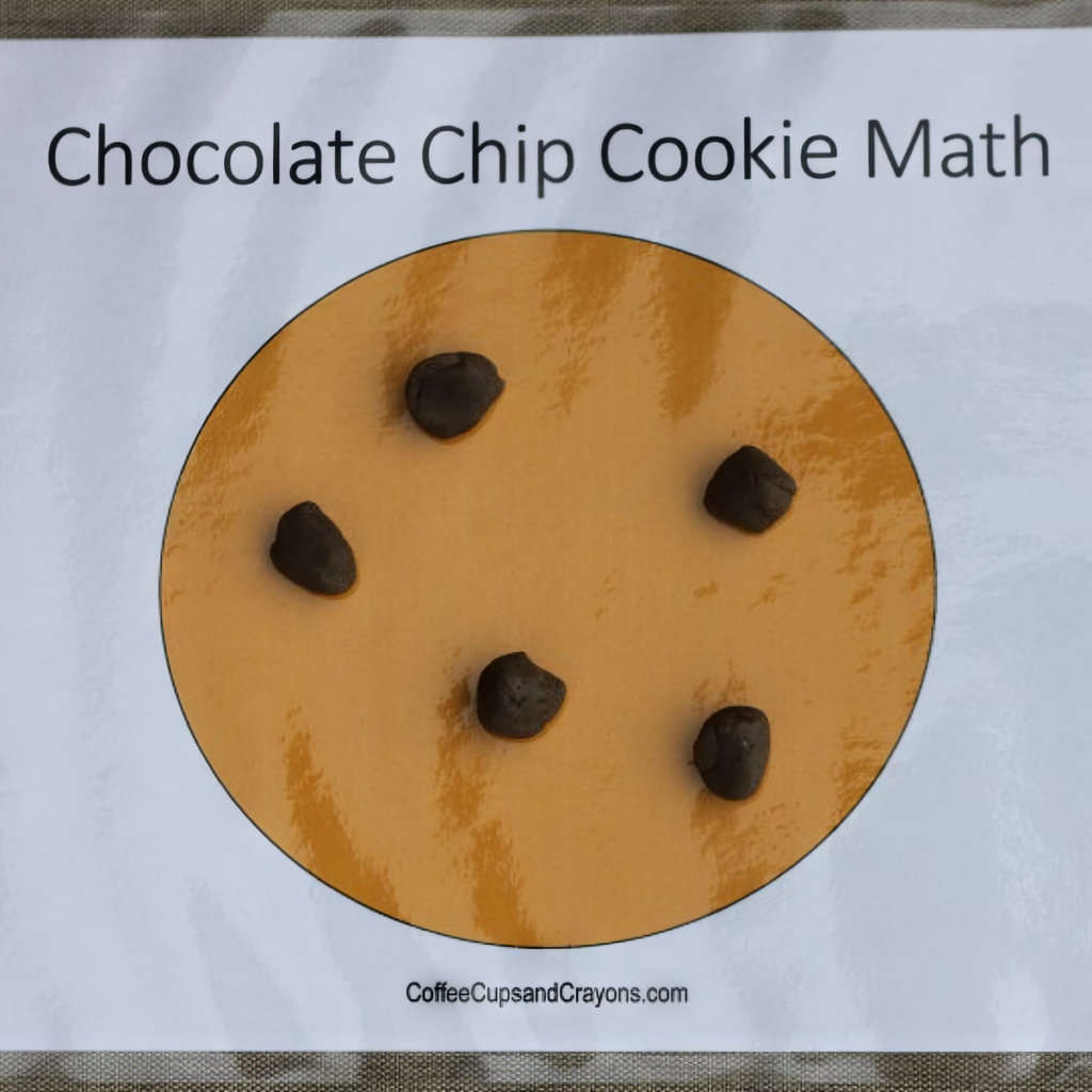 chocolate chip cookie math busy bag activity for kids using play dough