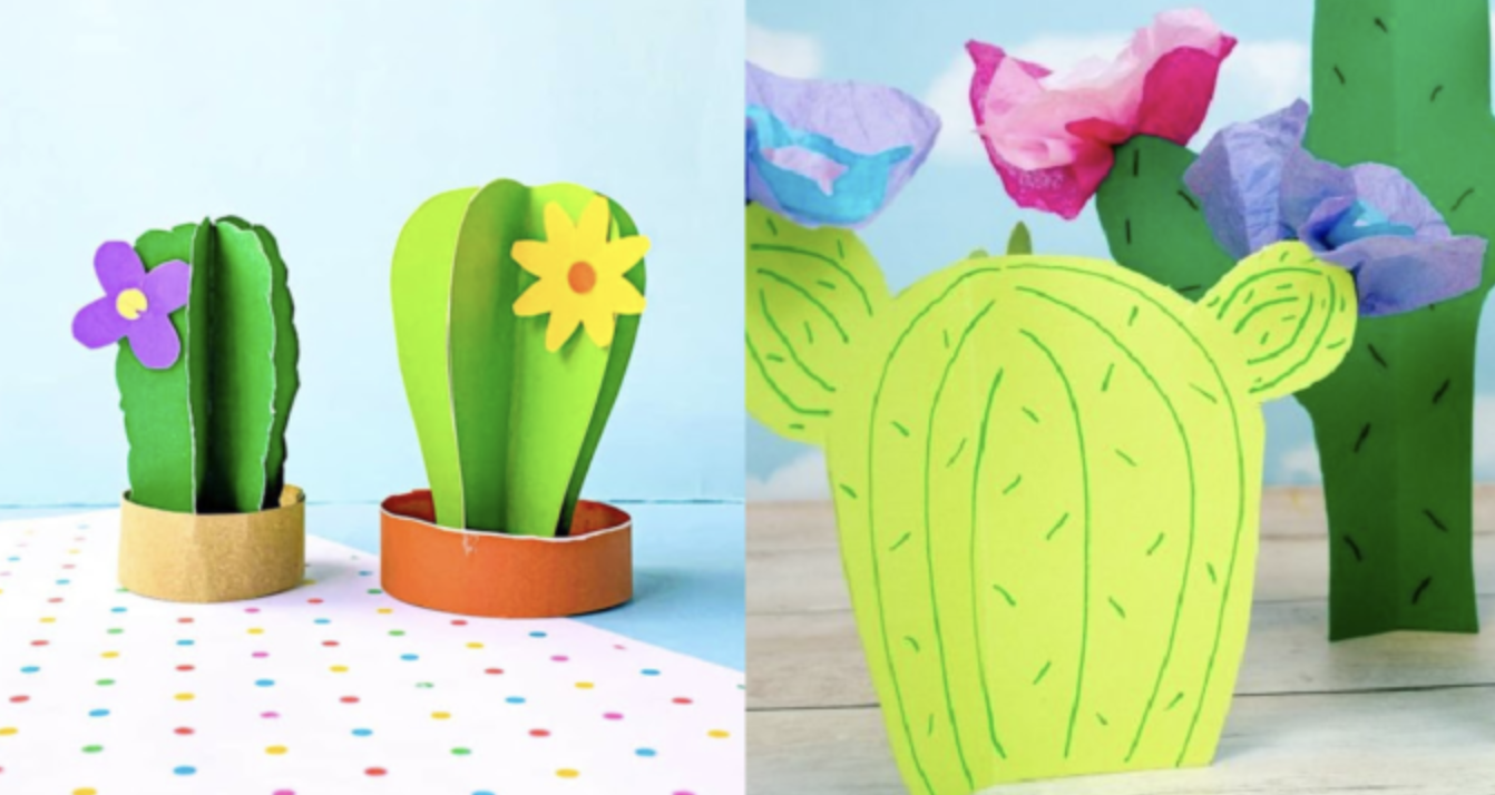 Cactus Handprint  Babysitting crafts, Preschool arts and crafts,  Kindergarten crafts