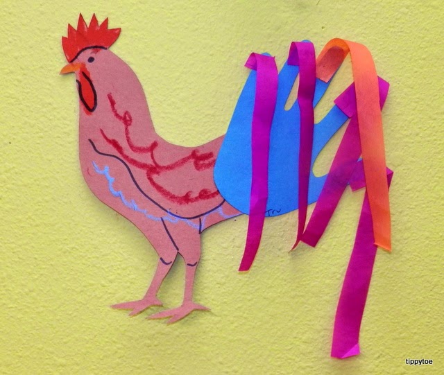 red rooster, red crafts for toddlers, crafts for toddlers, red crafts, activities using red color, preschool activities, activities for preschoolers