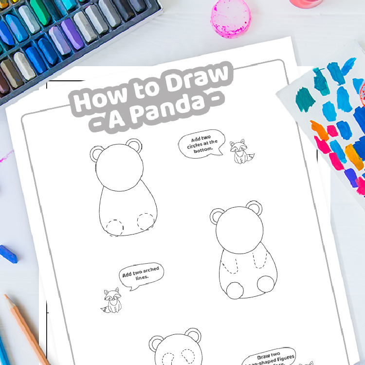 How to Draw a panda Tutorial from Kids Activities Blog - Play Ideas - steps to draw a panda for kids