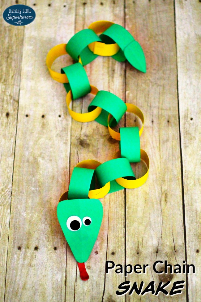 paper chain snake craft from Raising Little Superheros