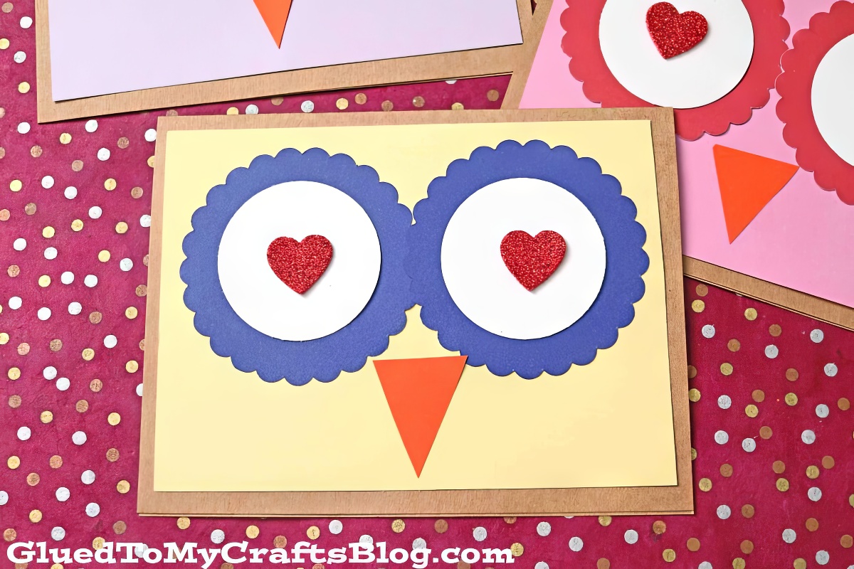 owl craft card from Glued to My Craft